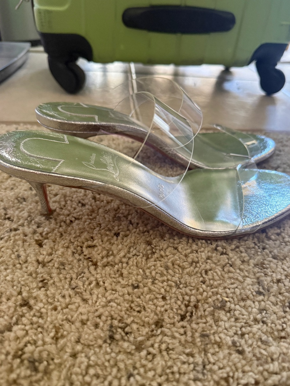 CHRISTIAN LOUBOUTIN Just Nothing Clear Slide Sandals NEW - Picture 7 of 11